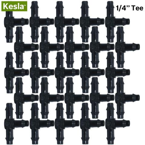 KESLA 50PCS Plastic Barbed 3-Way TEE Connector for 4/7mm Tubing Watering Pipe Hose Couplings Micro Drip Irrigation Garden Tools ► Photo 1/6
