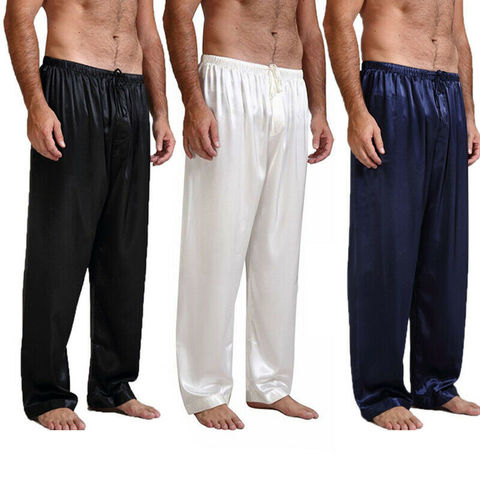 Mens Silk Satin Pajamas Pyjamas Pants Sleep Bottoms Nightwear Sleepwear Trousers ► Photo 1/1