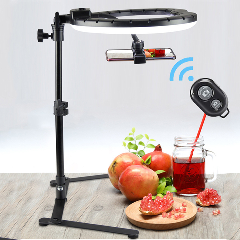 26CM Photography Lighting Phone Ringlight Tripod Stand Photo Led Selfie Bluetooth Fill Ring Light Lamp TikTok Youtube Live COOK ► Photo 1/6