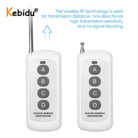 Learning Code 1527 433Mhz Remote Control RF Module Wireless 2/4 Button Antenna Reach 1000m Long Range For Lamps Lights Gate Door ► Photo 1/6