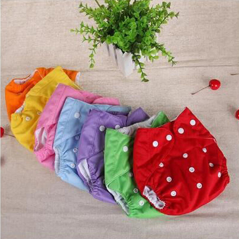 Baby Diapers Washable Reusable Nappies Grid Eco Friendly Cotton Baby Cloth Training Pant Cloth Diaper Adjustable Baby Fraldas ► Photo 1/1