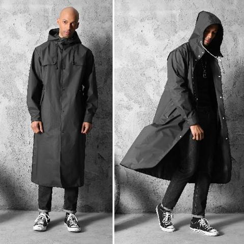 Thicken EVA Adults Raincoat for Men Women Waterproof Black Rain Coat Outdoors Travel Camping Fishing Rainwear Large Size ► Photo 1/6