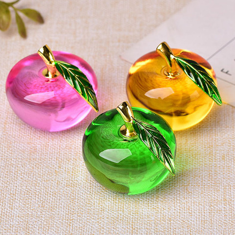 Apple Ornaments Coloured Glaze Decoration Glass Home Decoration Crystal Quartz purple red pink Yellow lucency Gift Souvenir ► Photo 1/6