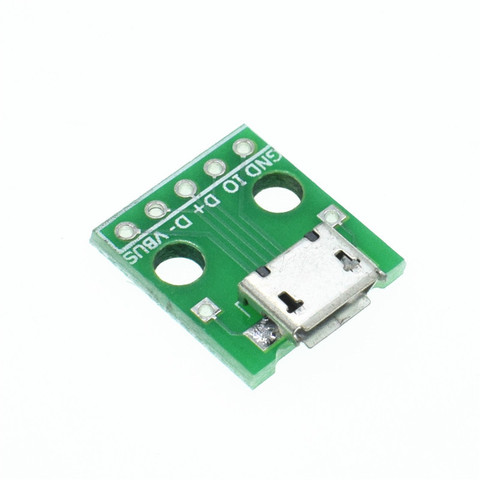 10pcs MICRO USB To DIP Adapter 5pin Female Connector B Type PCB Converter Breadboard USB-01 Switch Board SMT Mother Seat ► Photo 1/6