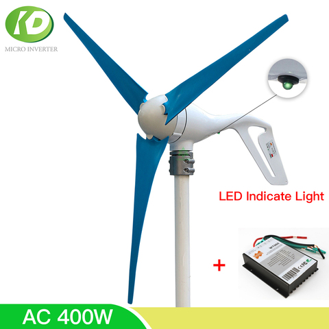 High Quality AC 12V 24V 400W Wind Turbine Generator With Free 600W Charge Controller Home Small Windmill For Boat Street Light ► Photo 1/6