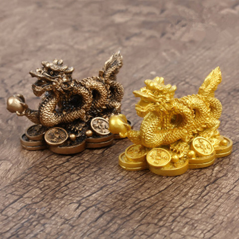 Chinese Zodiac Twelve Statue Gold Dragon Statue Home Decoration Crafts Office Feng Shui Ornaments YLM3005 ► Photo 1/6