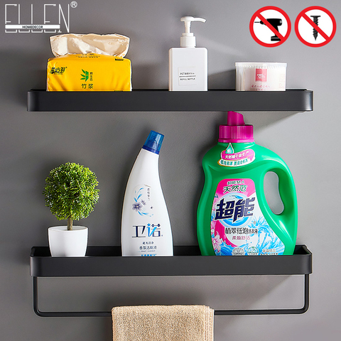 Black Bath Shelves Bathroom Shelf Organizer Nail-free Shampoo Holder Shelves  Storage Shelf Rack Bathroom Basket Holder EL1018 ► Photo 1/6