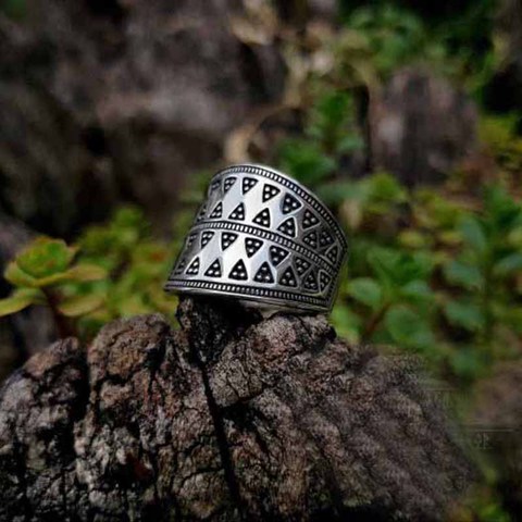 Stainless steel Odin Norse Viking Amulet Rune Fashion Style MEN and women fashion words RETRO Rings Jewelry Gift OSR516 ► Photo 1/3