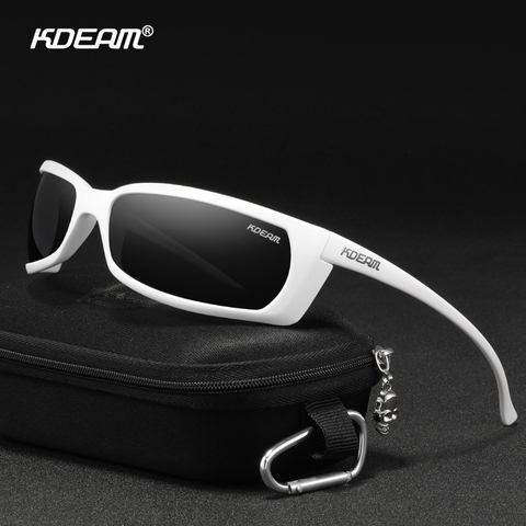 KDEAM Outdoor Sports Goggles Polarized Sunglasses Men Uniquely Shaped Glasses With Hard Box Minimal Design 2022 ► Photo 1/6