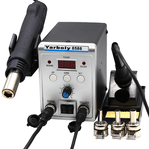 Yarboly 8586 Soldering Station Portable Digital Hot Air Gun BGA Rework Solder Station Hot Air Blower Heat Gun Desoldering Tool ► Photo 1/6