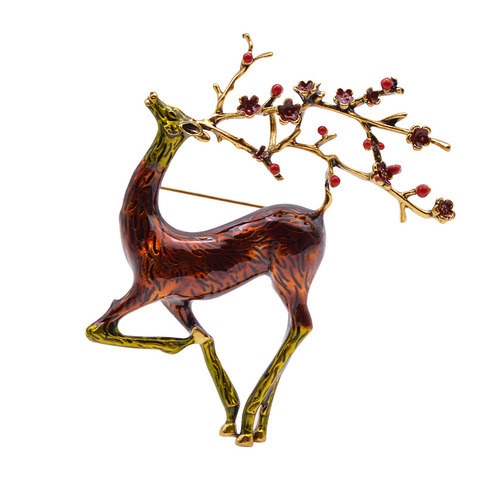 CINDY XIANG Christmas Deer Brooch Enamel Reindeer Sika Deer Brooch Cute Beautiful Animal Pin Winter Jewelry Pins ► Photo 1/5