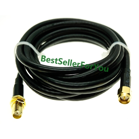 SMA Male to SMA Female NUT BULKHEAD CONNECTOR WiFi Antenna Extension Coaxial Cable RG58 ► Photo 1/1