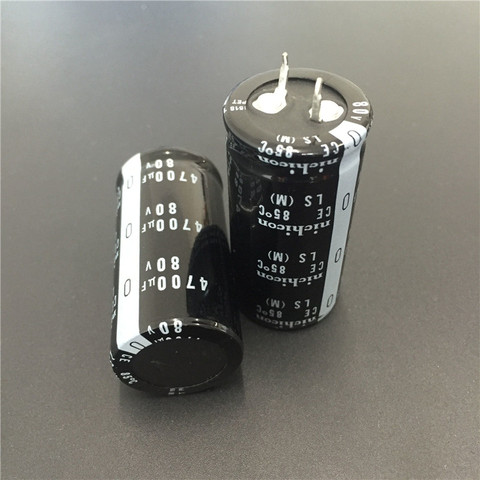 2pcs 4700uF 80V NICHICON LS Series 25x50mm High Quality 80V4700uF Snap-in PSU Aluminum Electrolytic Capacitor ► Photo 1/2