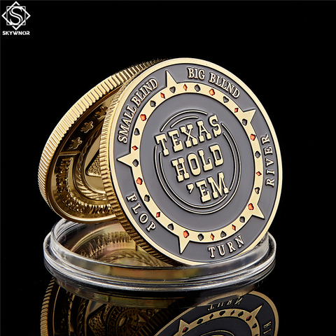 Texas Hold'em Flop Turn River Big Small Blind Poker Chip Guards Card Coin ► Photo 1/6