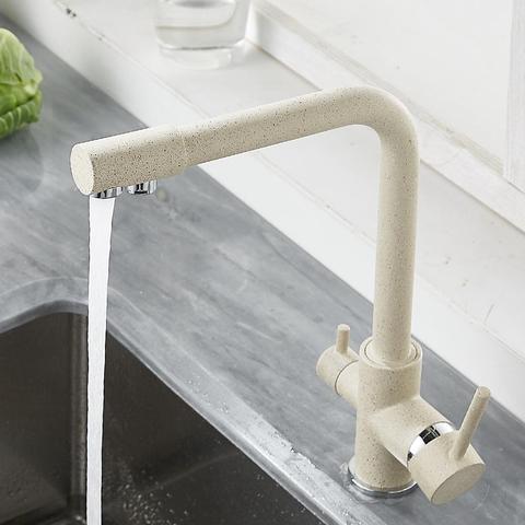 Kitchen Filtered Faucet balck with Dot Brass Purifier Faucet Dual Sprayer Drinking Water Tap Vessel Sink Mixer Tap Torneira ► Photo 1/6