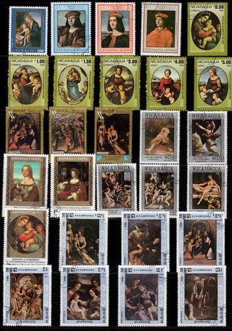 50Pcs/Lot Famous Art Painting Stamp Topic All Different From Many Countries NO Repeat Postage Stamps with Post Mark Collecting ► Photo 1/2