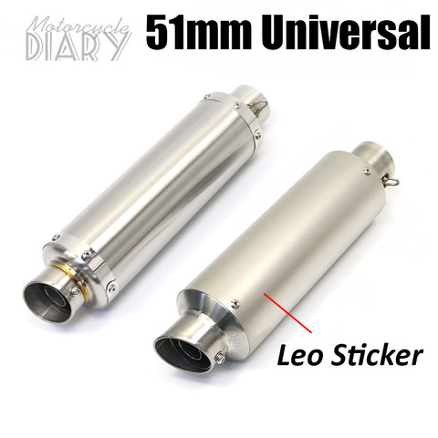 Universal Motorcycle Modified Exhaust Pipe 51mm Muffler Carbon Fiber Sticker Silencer for Leo vince R25 Z400 GSXR250 DB killer ► Photo 1/6