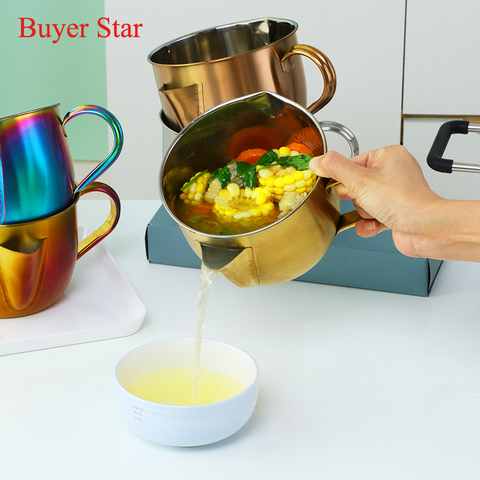 1000ML Gravy Grease Oil Soup Fat Separator Bowl Stainless Steel Separator Bowl Pan Cooking Gadgets Pot Kitchen Utensils ► Photo 1/6