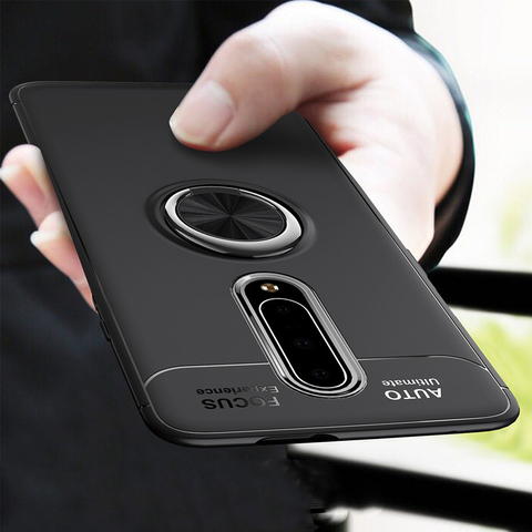 for Oneplus 8T 8 Pro 8 7T 7 Pro 6 6T Nord Case Magnetic Car Holder Shockproof Case Finger Ring Matte Soft Cover Coque Funda ► Photo 1/6