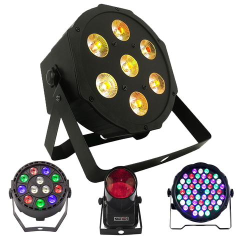 1PCS LED 7x18W RGBWA+UV Par Light with DMX512 6in1 Stage Light Wash Effect DJ Disco 7x12W 54x3W 12x3W Mini Led Spotlighting 10W ► Photo 1/6