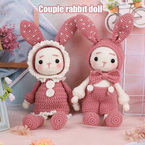 Handmade Crocheted Wool Dolls Material Pack  Handmade Dolls Knitting Yarn DIY Long Ears Rabbits Threads For Knitting H99F ► Photo 1/6