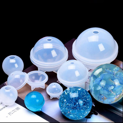 Mix Wholesale Liquid Epoxy Resin Mold Round Ball Style Resin Mold Silicone For  UV Resin Art Supplies Soft Mould ► Photo 1/6