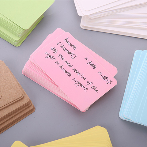 100Pcs Portable Business Card Blank Message Note Message Cards Kraft Paper Boxed Bookmark Learning Notes Office School Supplies ► Photo 1/6