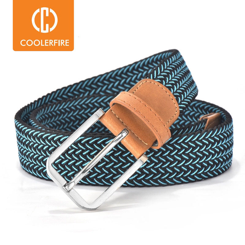 Men Women Casual Knitted Belt Woven Canvas Elastic Expandable