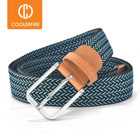 Men Women Casual Knitted Belt Woven Canvas Elastic Expandable Braided Stretch Belts Plain Webbing strap ► Photo 1/6