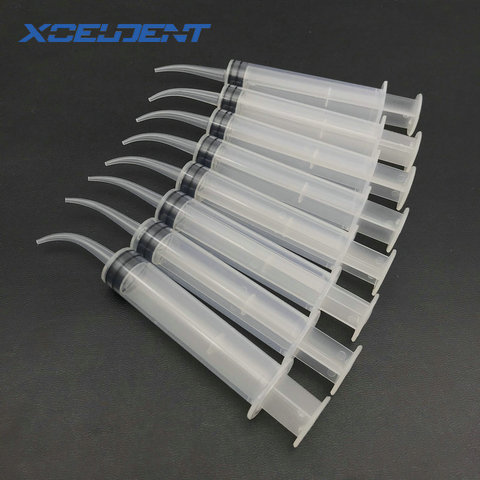 8Pcs/Set Disposable Transparent Dental Irrigation Syringe With Curved Tip 12cc Dental Care ► Photo 1/6