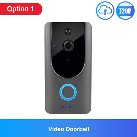 KERUI 720P Video Doorbell Camera Intercom Battery-Powered Doorbell Wireless Chime IP Wifi Home Security Camera Phone Sensor ► Photo 1/6