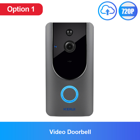 KERUI 720P Video Doorbell Camera Intercom Battery-Powered Doorbell Wireless Chime IP Wifi Home Security Camera Phone Sensor ► Photo 1/6