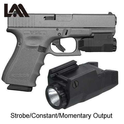 LAMBUL Compact APL Tactical Aple Pistol Light Constant/Momentary/Strobe Flashlight LED White Light Fit 17 19 21 Glock 20mm Rail ► Photo 1/6