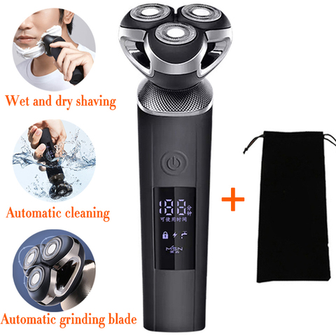 Electric shaver men beard trimmer wet and dry beard razor  washable 3D head 8W high power 5 ► Photo 1/6