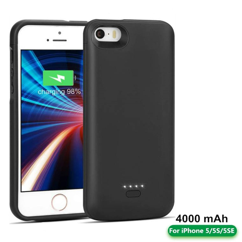NTSPACE Battery Charger Cases For iPhone 5 5s 5SE Powerbank Charging Case 4000mAh External Backup Battery Power Bank Cover Case ► Photo 1/6