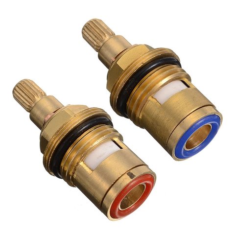 1 Pair Replacement Valves Ceramic Tap Valve For Bathroom Hardware Accessories Faucet Cartridges 20 Teeth 1/2 Thread ► Photo 1/5