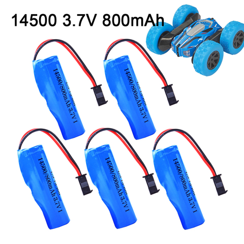 For RC Stunt Dump Car Battery 14500 SM-2P 3.7v 800mah Li-ion Battery for JJRC C2 D828 RC Car Spare Parts RC Car battery 1-10pcs ► Photo 1/5