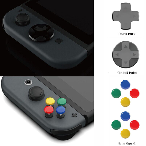 10 in 1 Cross & Circular D-Pad Button Cap Set for Nintendo Switch Joy-con ABXY Sticker Button Caps Cover For NS NX ► Photo 1/6