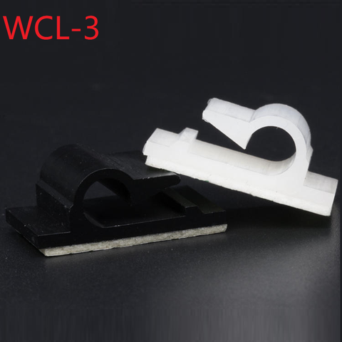10pcs WCL-3 Cable Clamp Self Adhesive Wire Tie Fix Clip Car Cord Organizer Line Bracket Holder Management Fasteners White Black ► Photo 1/6