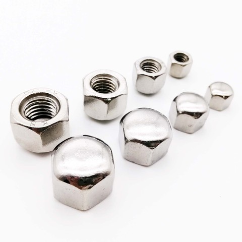 1/10pcs DIN917 304 Stainless Steel Hex Hexagon Decor Short Low Cover Cap Acorn Nut for M3 M4 M5 M6 M8 M10 M12 M14 M16 screw bolt ► Photo 1/6