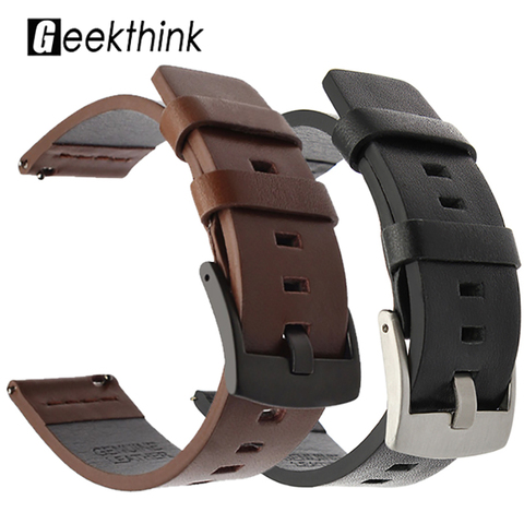 Watchband for Samsung Galaxy watch 46mm 42mm Active 2 40 44mm watch Gear s3 Watch Band Strap 20 22 24mm Genuine Leather Bracelet ► Photo 1/6