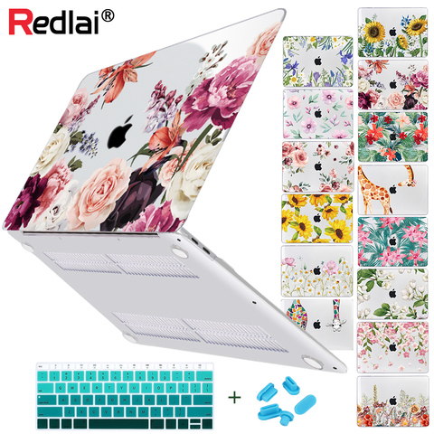 Floral Soft-touch Plastic Hard Case Cover for MacBook Air Pro Retina 11 12 13 15 16 inch Touch bar 2022 A2337 A2179 A2338 A2289 ► Photo 1/6