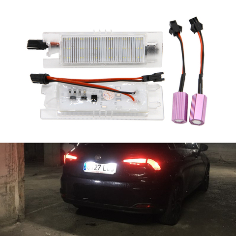 Canbus Error Free Led Number License Plate Lights Lamp Xenon White For Fiat Grande Punto Van 188 188AX Seicento Multipla Marea ► Photo 1/5