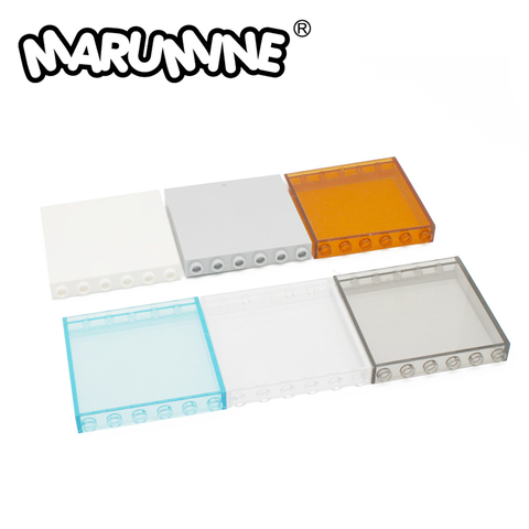 Marumine MOC Brick 20PCS Wall Element 1x6x5 Houses Block Window 59349 Glass Panel Assembles Particles Compatible Educational Toy ► Photo 1/5