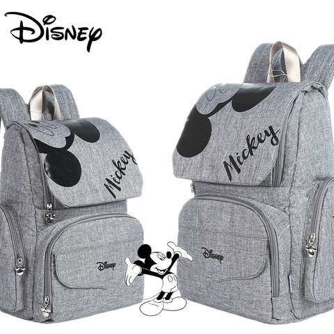 Disney Mummy Diaper Bag Maternity Nappy Nursing Bag for Baby Care Travel Backpack Designer Mickey Bags Handbag Gray and Black ► Photo 1/6