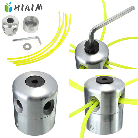 HIAIM Aluminum Grass Trimmer Head With 4 Lines Brush Cutter Head Lawn Mower Cutting Line Head Trimmer Replacement Tool Part AA ► Photo 1/6