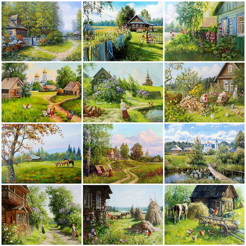 Evershine 5D DIY Diamond Embroidery House Mosaic Art Diamond Painting Farm Landscape Cross Stitch Spring New Year Decoration ► Photo 1/6