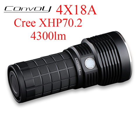 Most Powerful LED Flashlight Convoy 4X18A with CREE XHP70.2 4300lm Lantern Type-C Charging Light 18650 Hunting Searching Lamp ► Photo 1/6