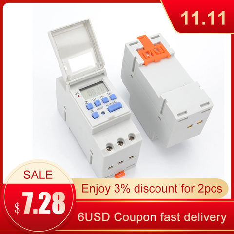 Programmable Digital 7 Days Timer Switch Relay Control 220V 230V 6A 10A 16A 20A 25A 30A Electronic Weekly ► Photo 1/6