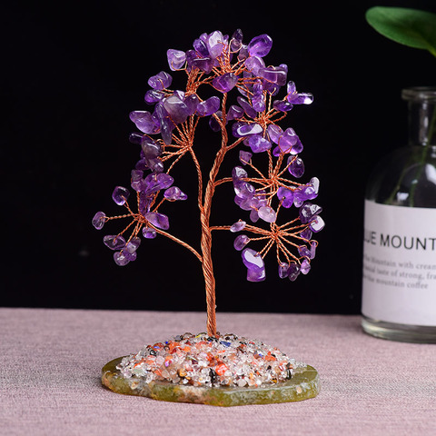 1pc Natural  Amethyst Rose Quartz Tree of Life Rock Mineral Specimen Reiki Healing Home Decoration DIY gifts Souvenir ► Photo 1/6